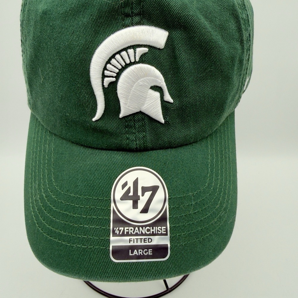 Michigan State Spartans 47 Brand "The Perfect Fit"Clean Up Hat, Dad Cap, Green L - Picture 3 of 12